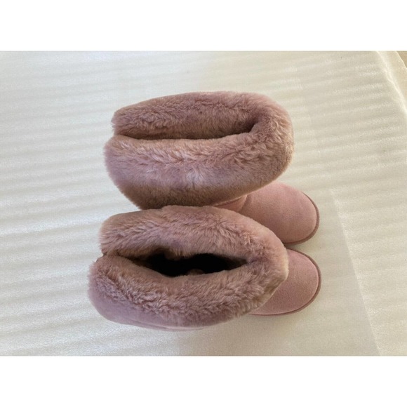 LAMO Womens Pink Suede Winter Boots 8.5 Furry - Picture 5 of 10